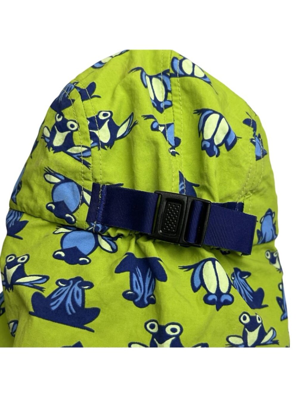 Vintage Patagonia Sun Hat Cap Frog Green Bucket Neck Shade Flap Kids Size XS - Picture 7 of 9